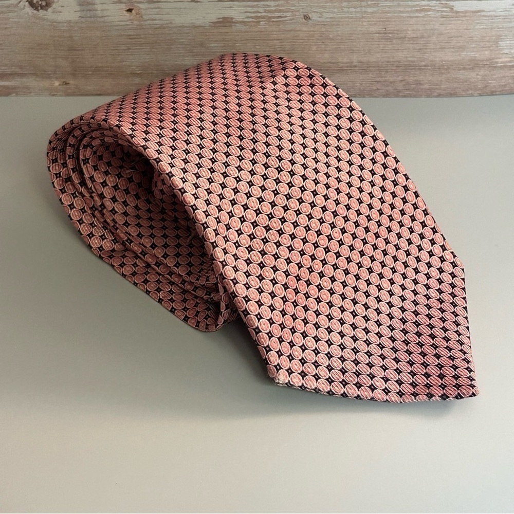 Nautica Silk Pink and Navy Patterned 61” Tie